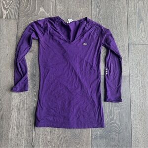 Lacoste V-Neck Top in Purple Size 38